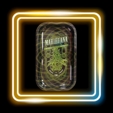 Plateau à rouler métallique - 27x16cm - Marihuana