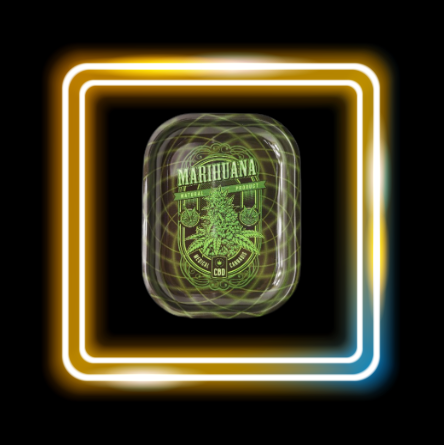 Plateau à rouler métallique - 18x14cm - Marihuana