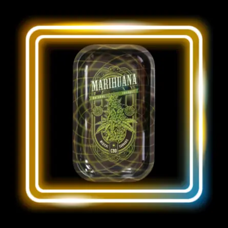 Plateau à rouler métallique - 27x16cm - Marihuana