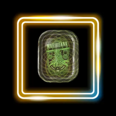 Plateau à rouler métallique - 18x14cm - Marihuana